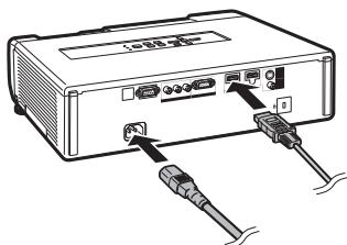 SHARP XV-Z17000 - Connecter le projecteur à l'appareil vidéo et brancher le cordon d'alimentation sur la prise CA du projecteur - 1