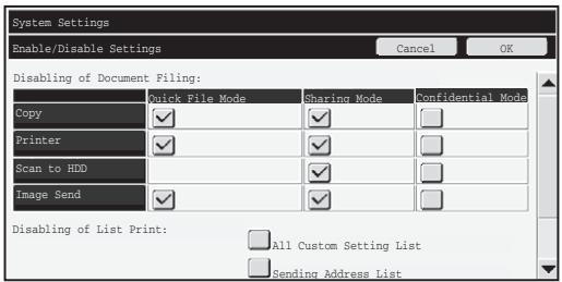 SHARP MX-FR16U - Disabling of Document Filing - 1