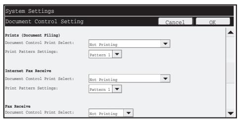 SHARP MX-FR16U - Document control setting screen - 3