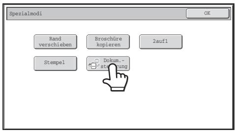 SHARP MX-FR16U - Schritt 1: Berühren Sie auf dem Druckeinstellungsbildschirm das Feld [Spezialmodi] und das Feld [Dokum.-steuerung]. - 1
