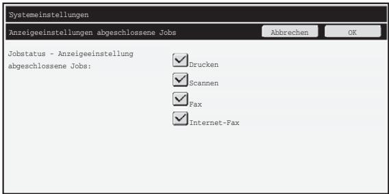 SHARP MX-FR16U - Anzeigeeinstellungen abgeschlossene Jobs - 1