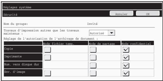 SHARP MX-FR16U - Ecran d'enregistrement du groupe d'autorité - 1