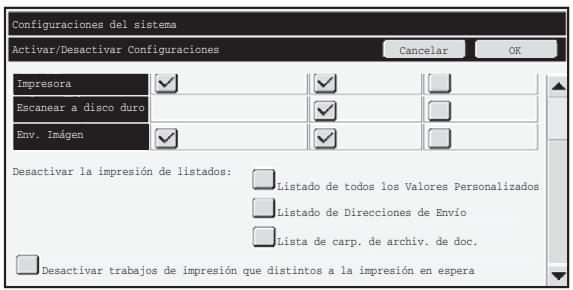 SHARP MX-FR16U - Desactivar problemas de impresión distinctos a la impresión en espera - 1