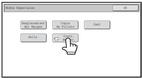 SHARP MX-FR16U - Paso 1: Pulse la tecla [Modos Especiales] en la pantalla de configuración de la impresión y, a continuación, pulse la tecla [Contr. de doc.]. - 1