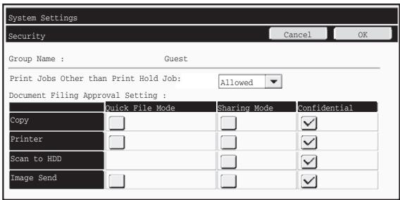 SHARP MX-FR16U - Authority group registration screen - 1