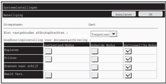 SHARP MX-FR16U - Scherm Authoriteitsgroepregistratie - 1