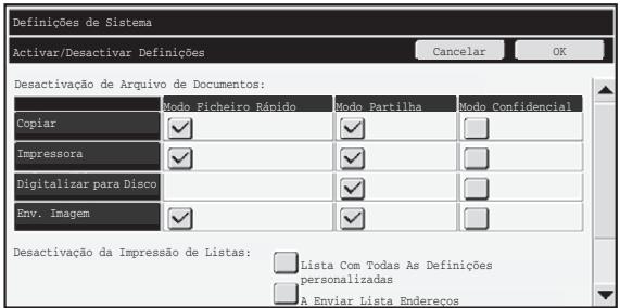 SHARP MX-FR16U - Desactivação do Arquivos de Documento - 1