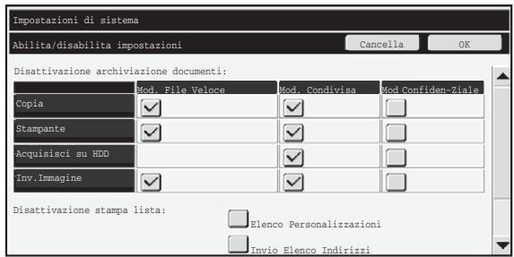 SHARP MX-FR16U - ■ Disattivazione archivazione documenti - 1