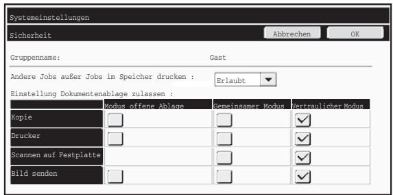 SHARP MX-FR16U - Bildschirm Authenticationgruppe ammelden - 1