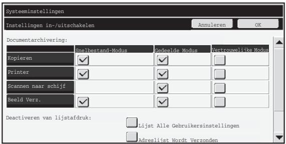 SHARP MX-FR16U - Deactiveren van documentarchivering - 1