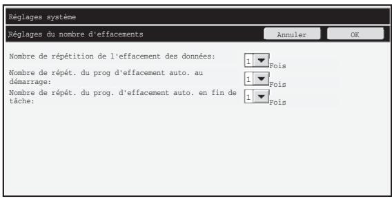 SHARP MX-FR16U - Réglages du nombre d'effacements - 1