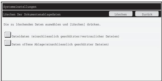 SHARP MX-FR16U - Löschen der Dokumentenablagedaten - 1