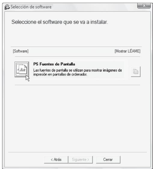 SHARP MX-PB12 - INSTALLACION DE LAS FUENTES DE PANTALLA PS - 3