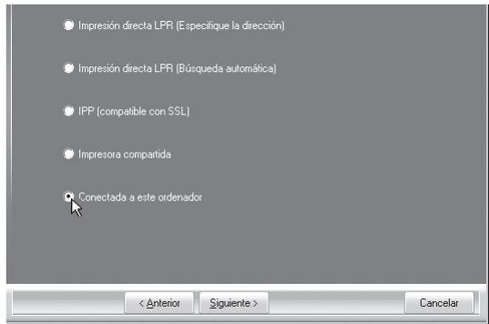 SHARP MX-PB12 - Cuando se le pregunte como se conecta la impresora, seleccione [Conectada a este ordinador] y hagablick en el boton [Siguiente]. - 1