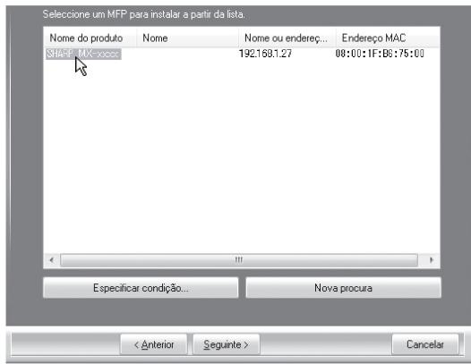 SHARP MX-PB12 - As impressoras ligadas à rede são detectadas. SeLECTIONA mAquina e clique no botão [Seguinte]. - 1