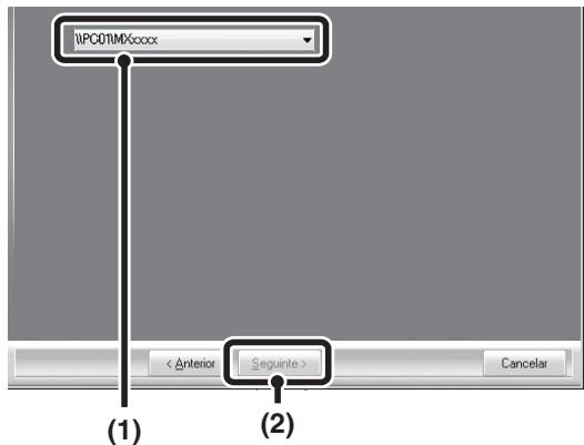 SHARP MX-PB12 - Selezione o nome da impressora (configurada como impressora partilhada). - 1
