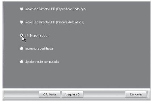 SHARP MX-PB12 - quando for�ido o método de ligaçao da impressora, selecione [IPP] e clique no botão [Seguinte]. - 1