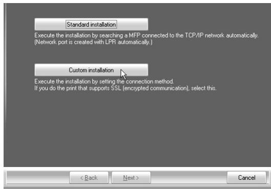SHARP MX-PB12 - Click the [Custom installation] button. - 1