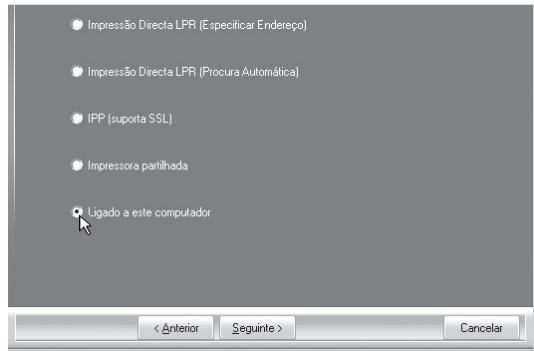 SHARP MX-PB12 - quando for� 示itado o método de ligação da impressora, seleção [Ligado a este computador] e clique no botão [Seguinte]. - 1