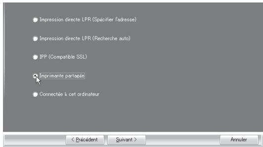 SHARP MX-PB12 - Sélectionnez [Imprimante partagée] et cliquez sur le bouton [Suivant]. - 1
