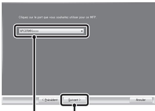 SHARP MX-PB12 - Sélectionnez le nom de l'imprimante (configurée comme imprimante partagée). - 1
