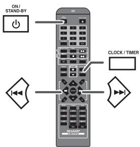 SHARP XL-DAB10NH - Setting the clock (Remote control only) - 1