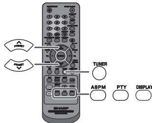 A PREF7 PREF1 TUNER ABPM PTY DISPLAY SHARP
