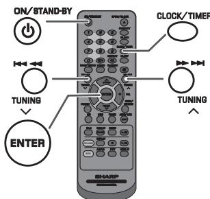 ON/STAND-BY TUNING ENTER CLOCK/TIMER TUNING