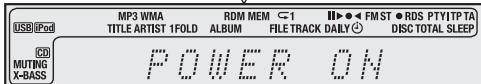 USB iPod MP3 WMA TITLE ARTIST 1FOLD RDM MEM ⬇1 ALBUM FILE TRACK DAILY II▶● FM ST ● ROS PTYITP TA DISC TOTAL SLEEP CD MUTING X-BASS P O M E P O N