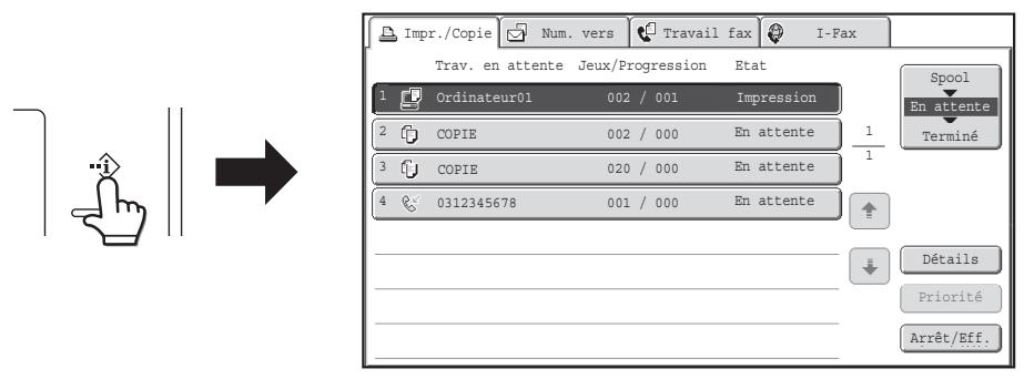 SHARP MX-3114N - ECRAN D'ETAT DES TRAVAUX - 1
