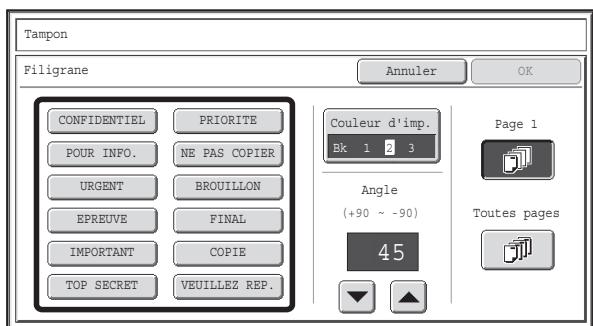 SHARP MX-3114N - Appuyez sur la touche [Filigrane] dans l'écran de sélection du tampon. - 1