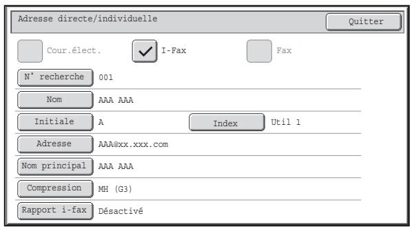SHARP MX-3114N - Ecran d'enregistrement d'adresse i-fax - 1