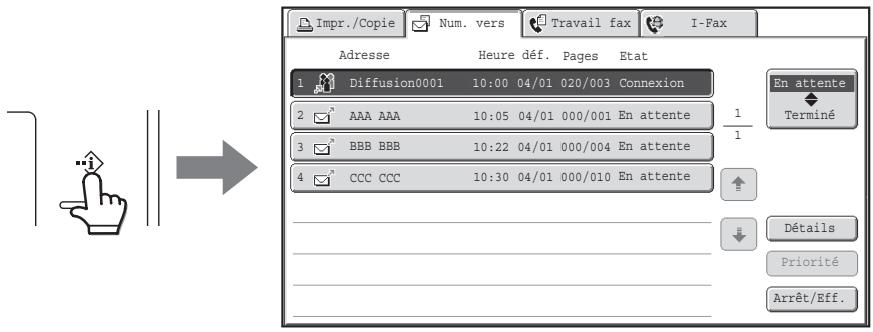 SHARP MX-3114N - Exemple: appui sur l'onglet du mode numérisation - 1