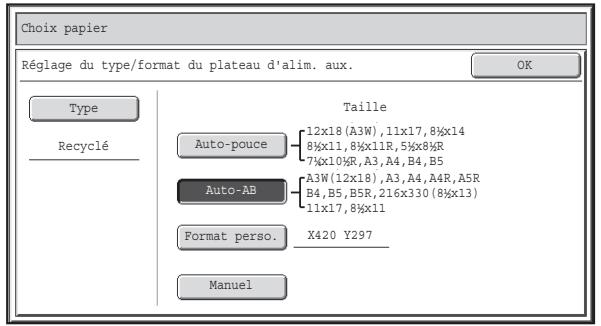 SHARP MX-3114N - Sélectionnez le type de papier du plateau d'alimentation auxiliaire. - 1