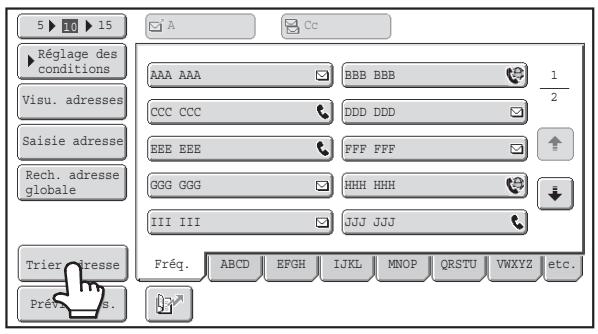SHARP MX-3114N - MODIFICATION DE L'AFFICHAGE DES TOUCHES EXPRESS SUR L'ECRAN DU CARNET D'ADRESSES - 1