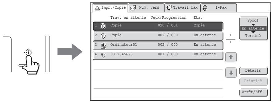 SHARP MX-3114N - ECRAN D'ETAT DES TRAVAUX - 1