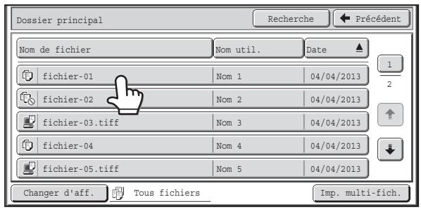 SHARP MX-3114N - Appuyez sur la touche du dossier contenant le fichier de votrechoix. - 1