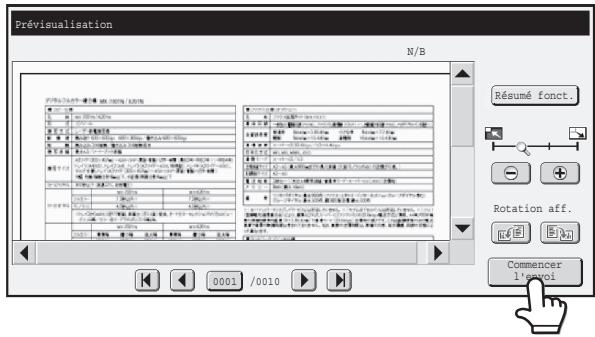 SHARP MX-3114N - Selectionnez les paramètres de transmission et appuyez sur la touche [COULEUR] ou [NOIR ET BLANC]. - 1