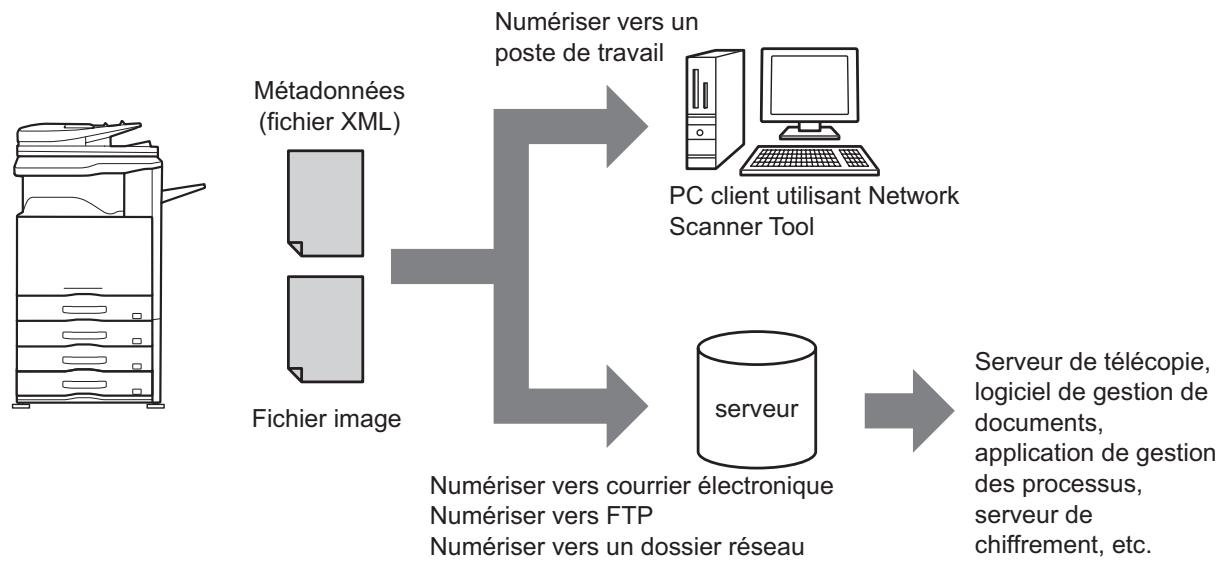 SHARP MX-3114N - TRANSMISSION DES METADONNEES (Entrée données) - 1