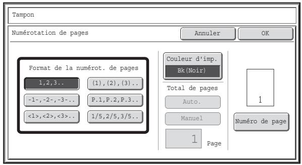 SHARP MX-3114N - Appuyez sur la touche [Numérotation de pages] dans l'écran de sélection du tampon. - 1