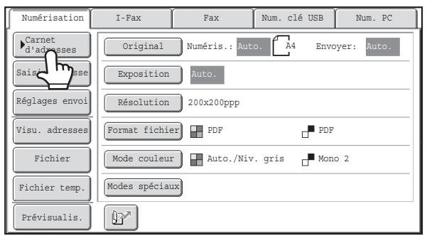 SHARP MX-3114N - RAPPEL D'UNE DESTINATION ENREGISTREE - 1