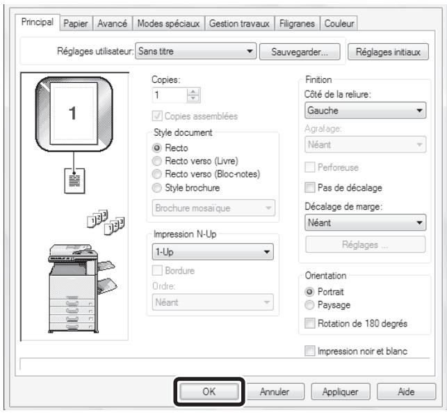 SHARP MX-3114N - Cliquez sur le bouton [Options d'impression] dans l'onglet [Général]. - 1