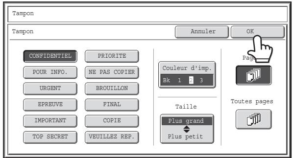 SHARP MX-3114N - Appuyez sur la touche [Plus grand  Plus petit] pour selectionner la taille du tampon. - 1
