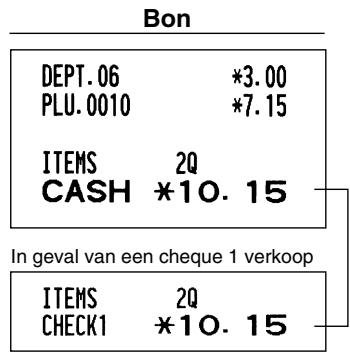 SHARP XE-A203 - ■ Verkoop gegen contante betaling of cheque zonder invoeren van ontvangen bedrag - 2