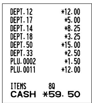 SHARP XE-A203 - - Registros de subsección (PLU abierta) - 3