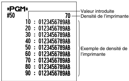 SHARP XE-A203 - Rapport sur la programmation de la densité de l'imprimante - 1