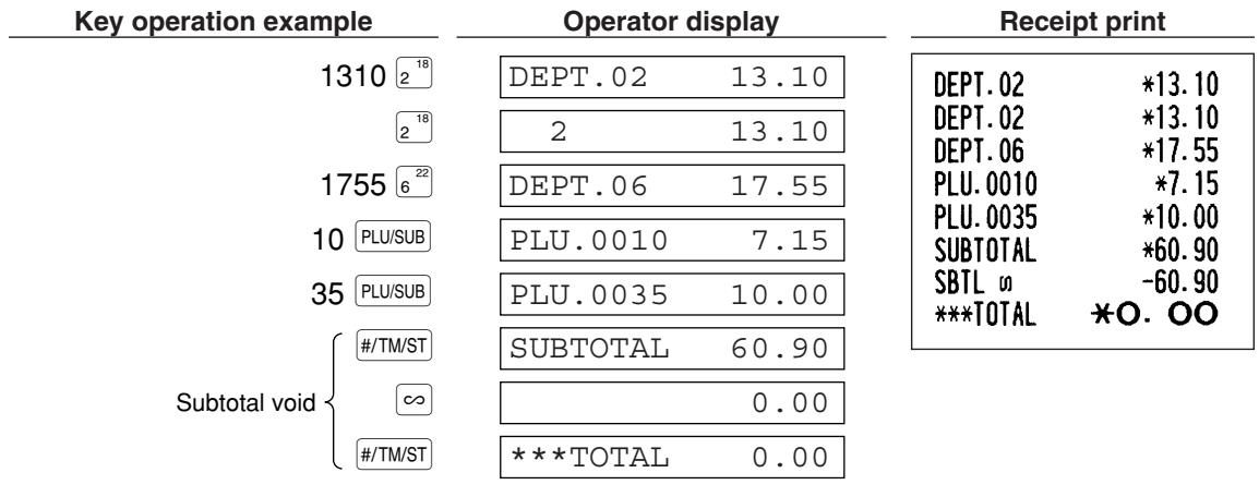 SHARP XE-A203 - Subtotal Void - 1