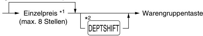 SHARP XE-A203 - - Bei Verwendung der Warengruppentasten (für Warengruppe 1 bis 32) - 1