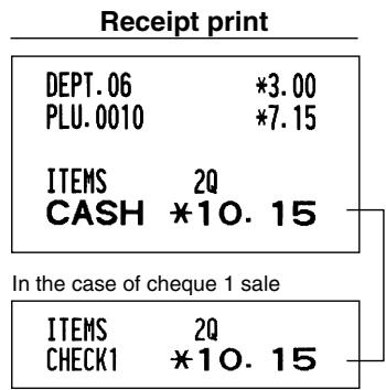 SHARP XE-A203 - Cash or cheque sale that does not require tender entry - 2