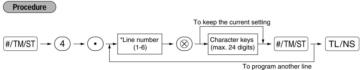 SHARP XE-A203 - ■ Logo messages (6 lines and 24 digits for each line) - 1